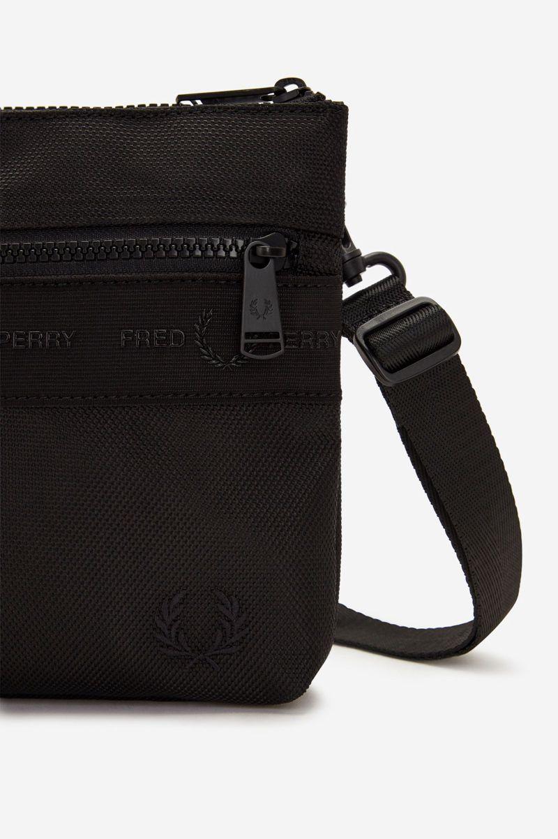 Black Fred Perry Tonal Tape Tricot Side Women's Bags | PH 1831ILHS